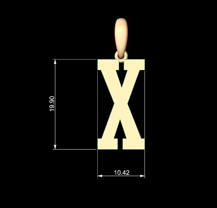 Initial Letters Pendant Gravtrac X 3D print model_4