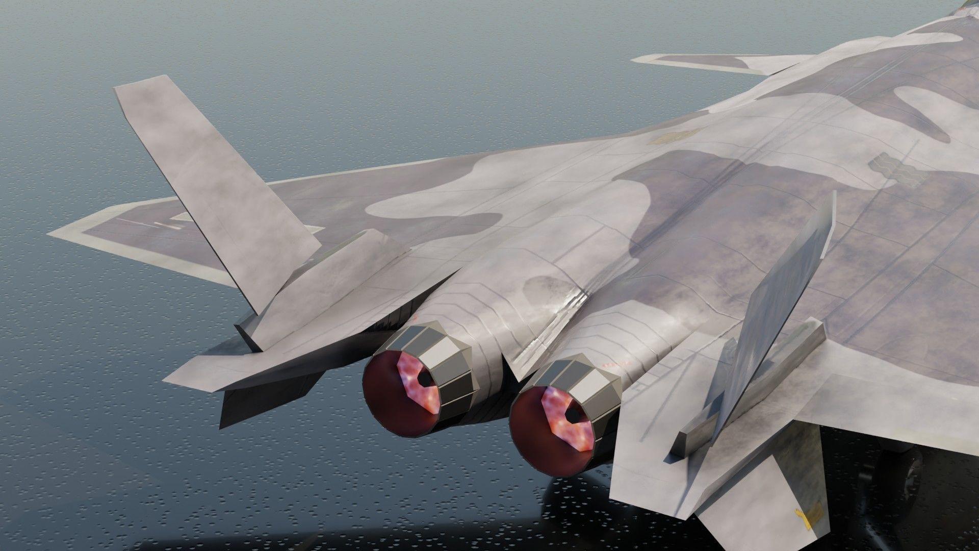Chengdu J-20 Mighty Dragon Low-poly 3D model_24