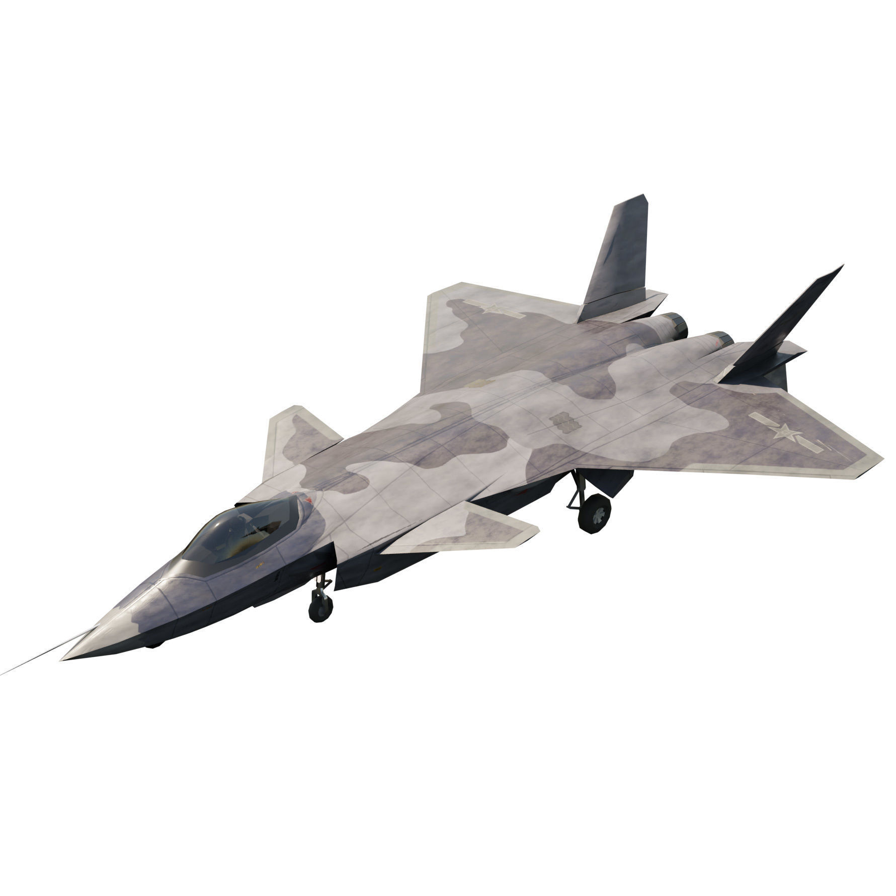 Chengdu J-20 Mighty Dragon Low-poly 3D model_2