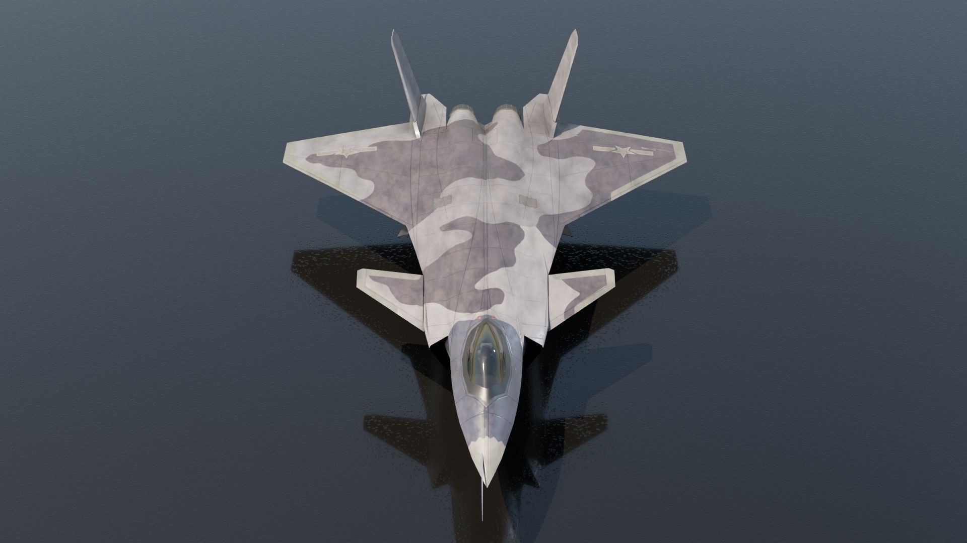 Chengdu J-20 Mighty Dragon Low-poly 3D model_5
