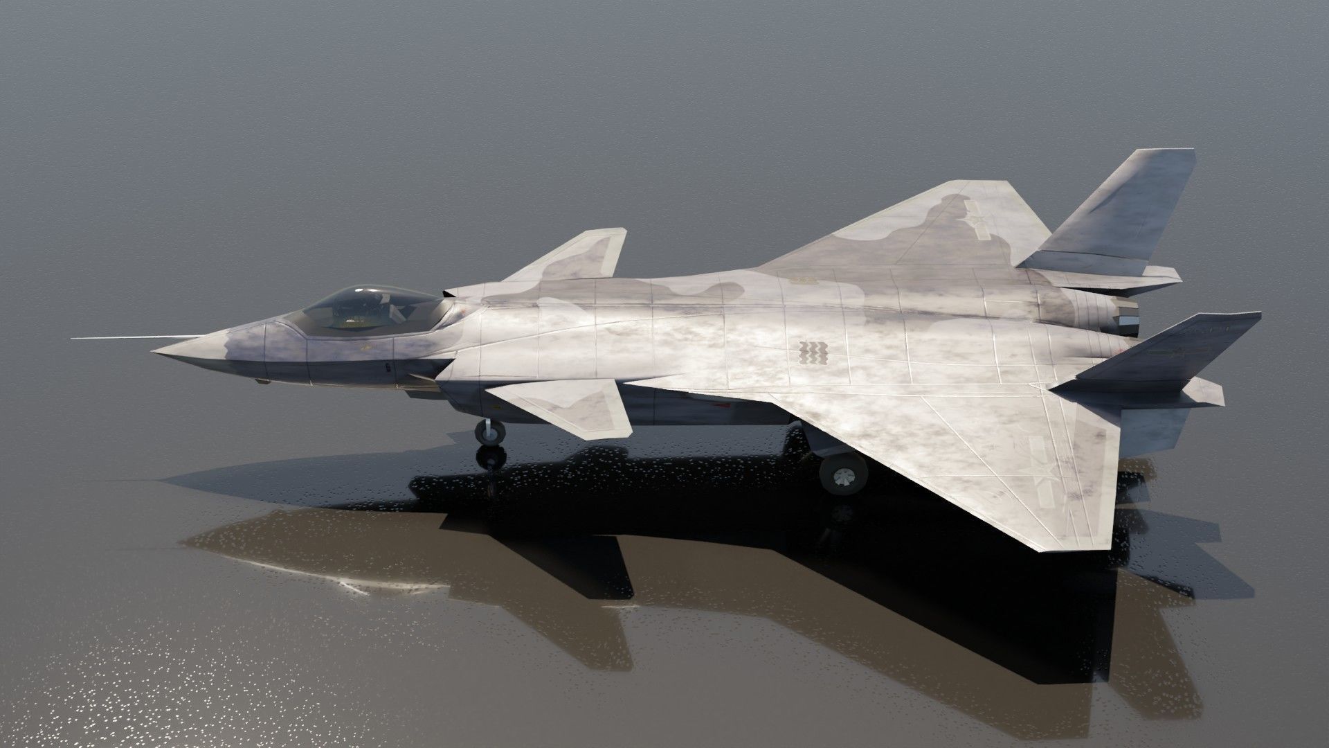 Chengdu J-20 Mighty Dragon Low-poly 3D model_3
