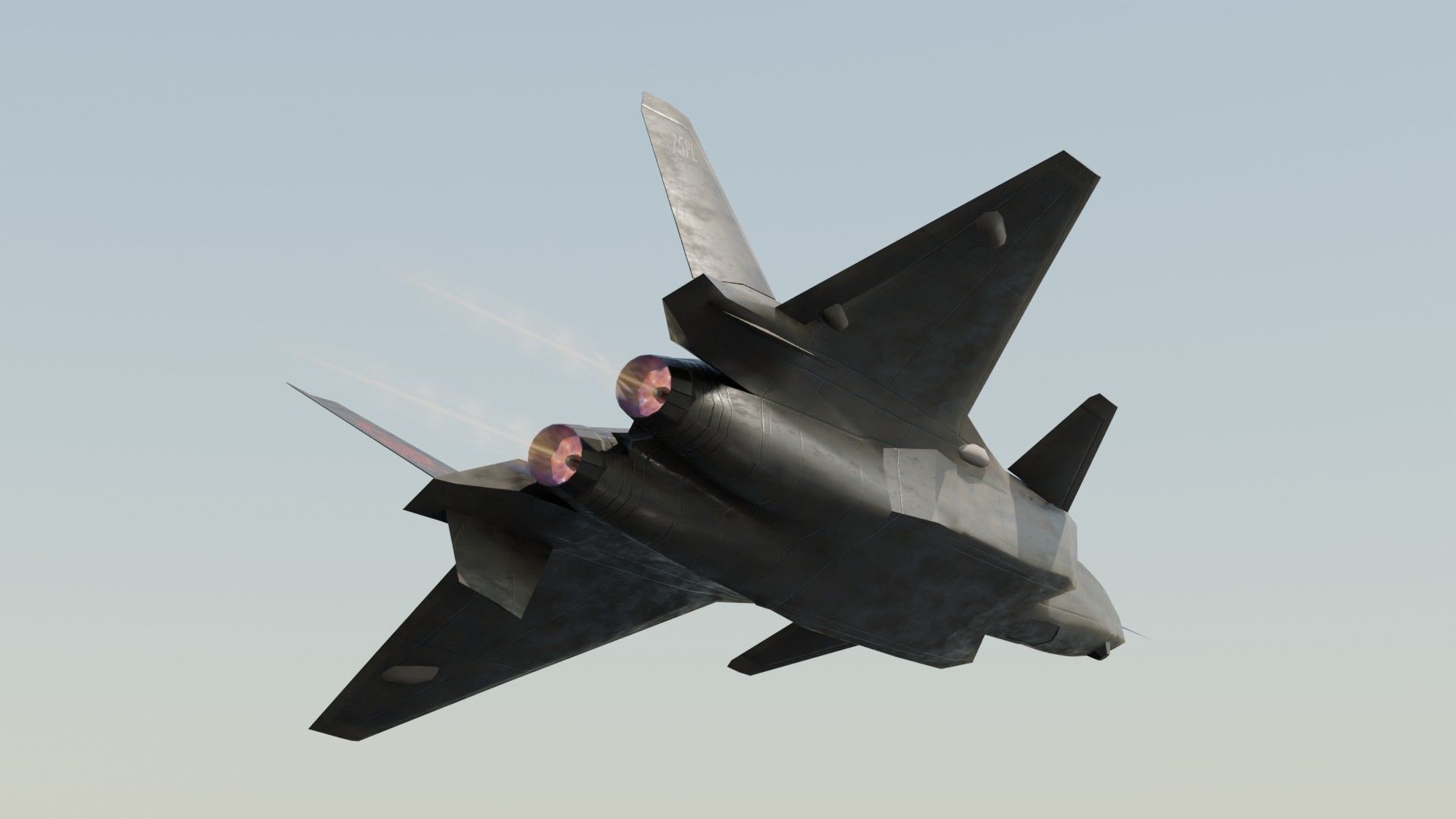 Chengdu J-20 Mighty Dragon Low-poly 3D model_13