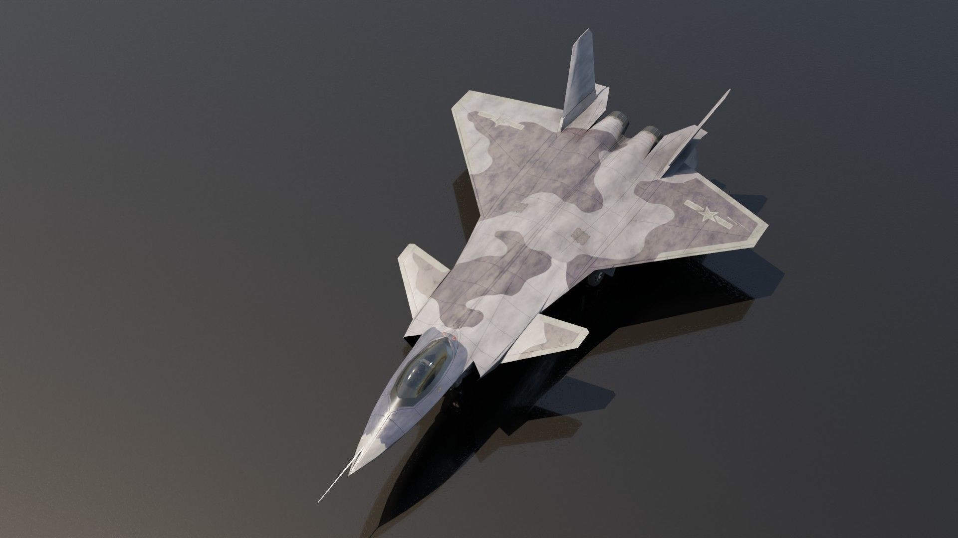 Chengdu J-20 Mighty Dragon Low-poly 3D model_9