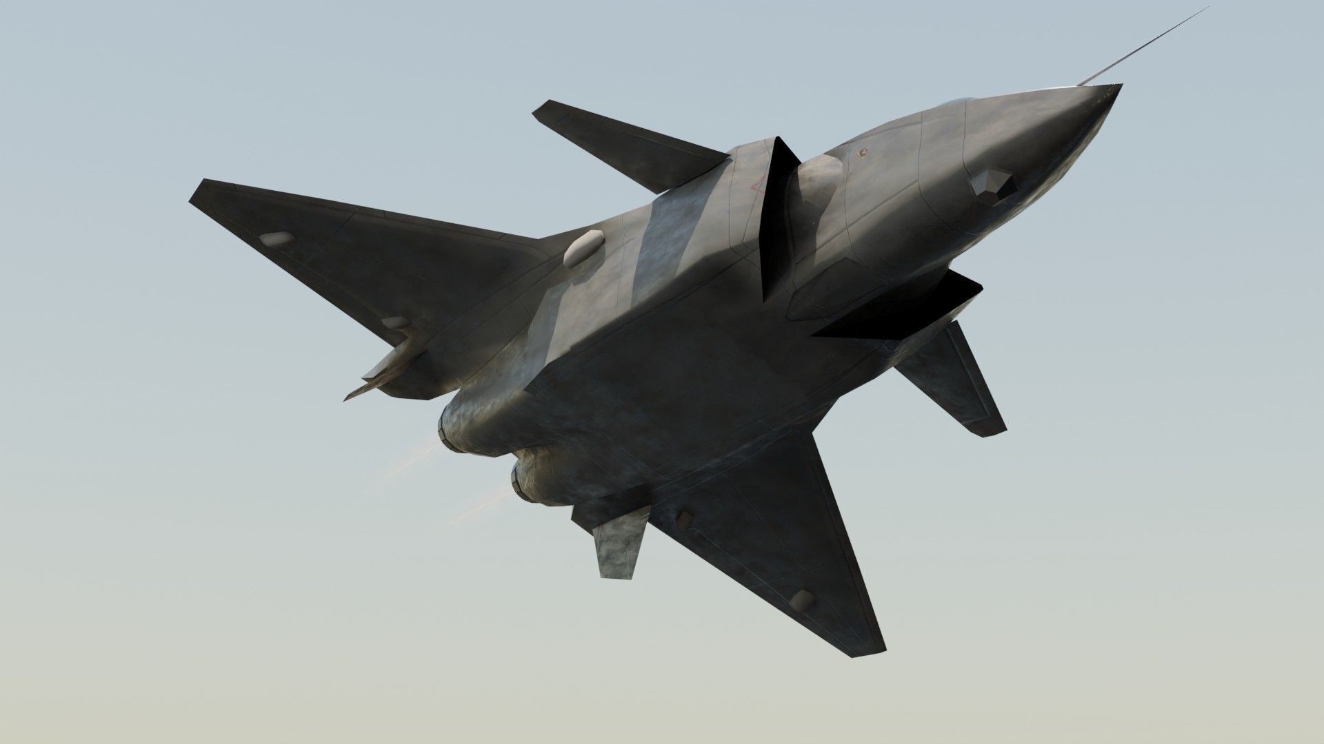 Chengdu J-20 Mighty Dragon Low-poly 3D model_12