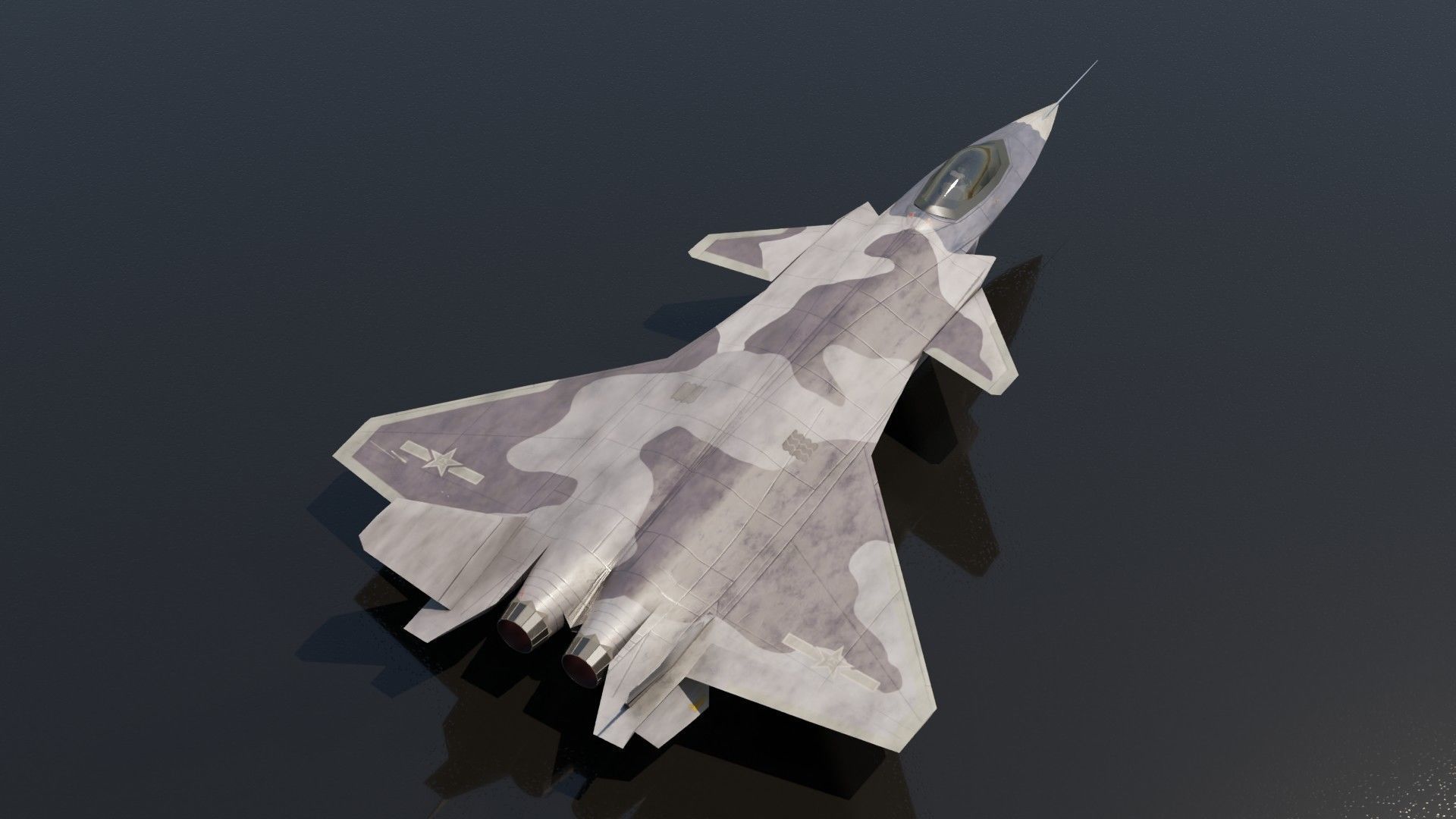 Chengdu J-20 Mighty Dragon Low-poly 3D model_8