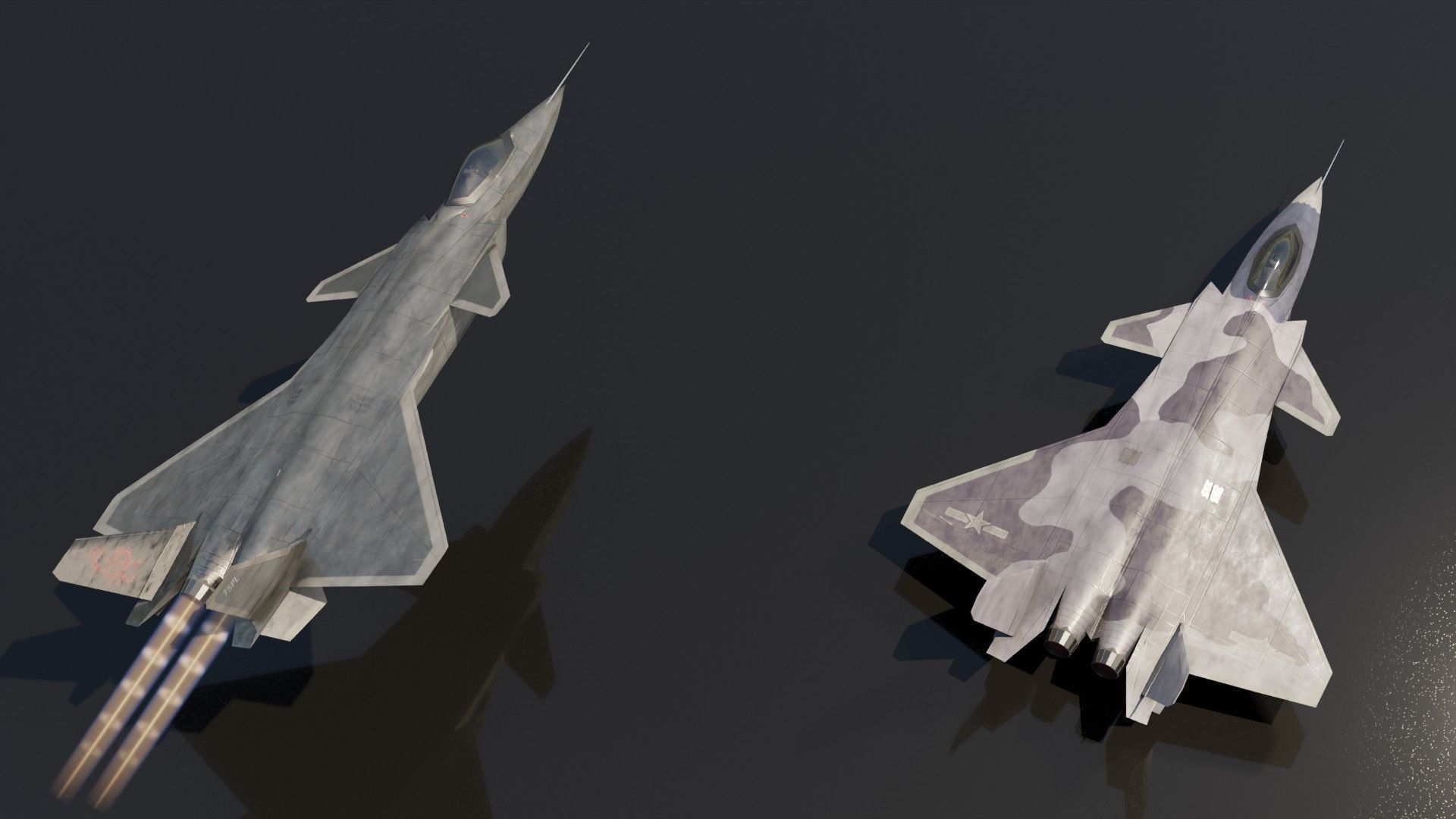 Chengdu J-20 Mighty Dragon Low-poly 3D model_19