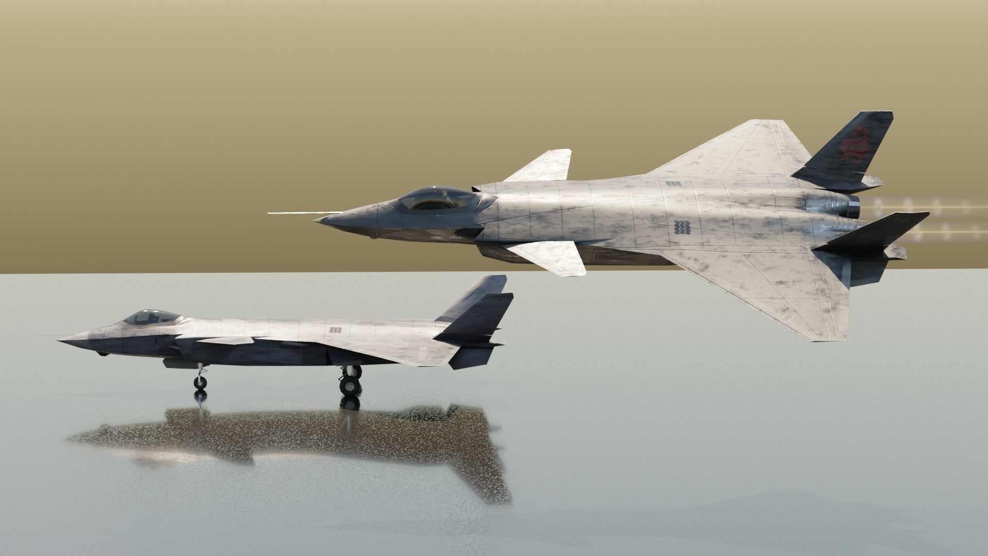 Chengdu J-20 Mighty Dragon Low-poly 3D model_16
