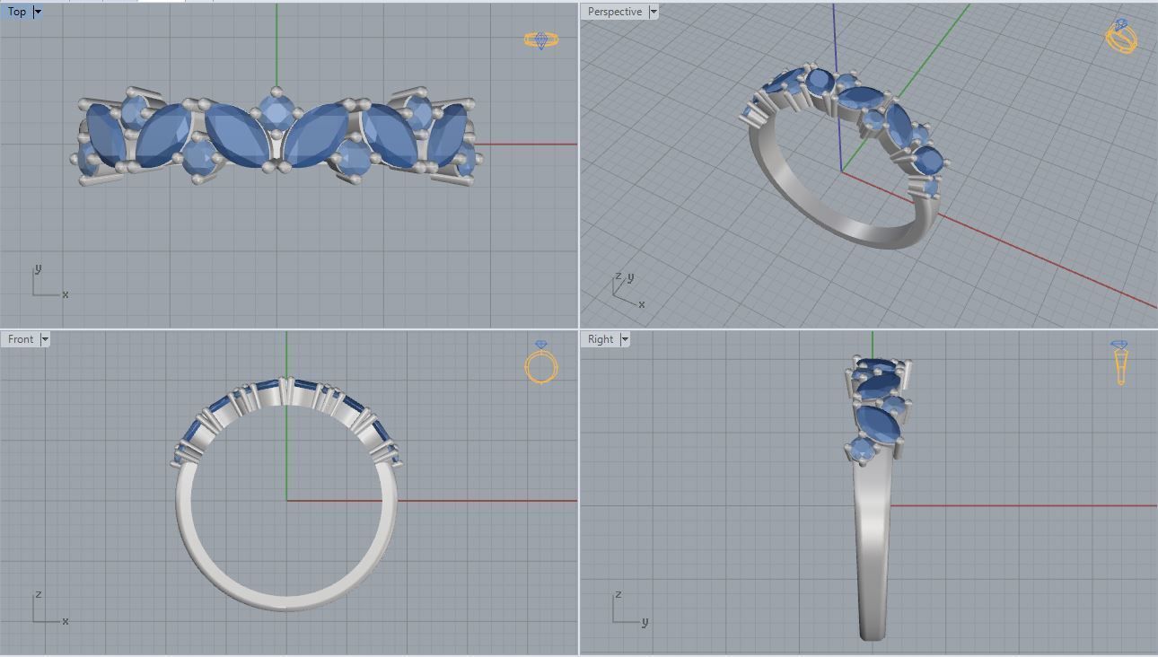 Women Ring 04 3D print model_6
