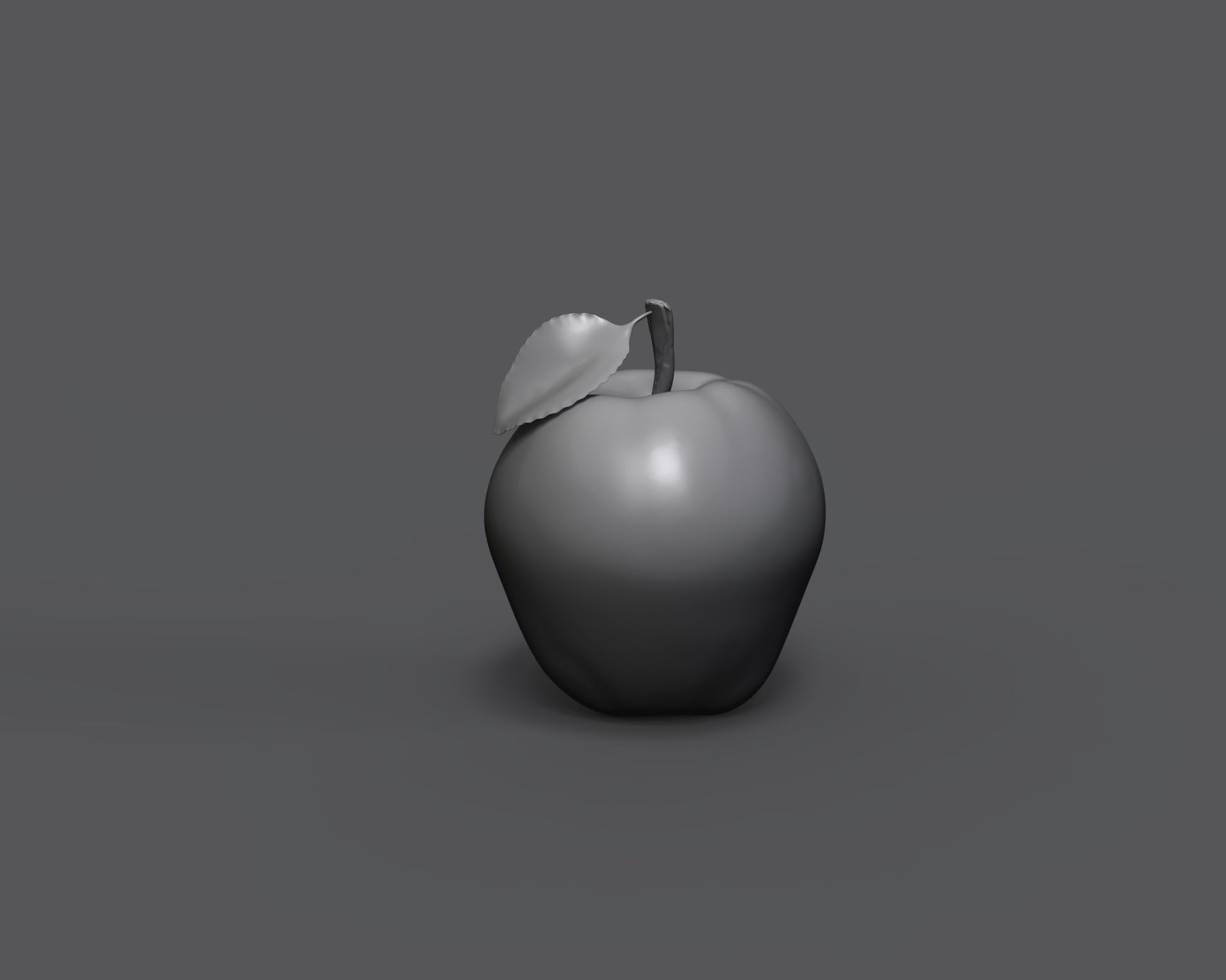 apple with a leaf 3D model_1