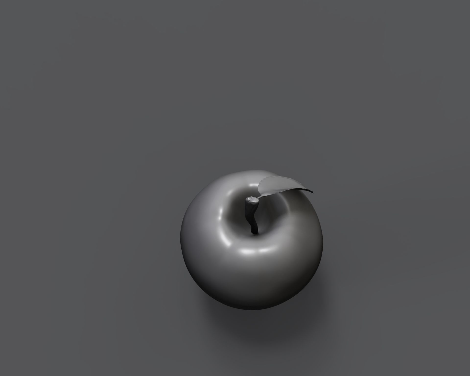 apple with a leaf 3D model_2