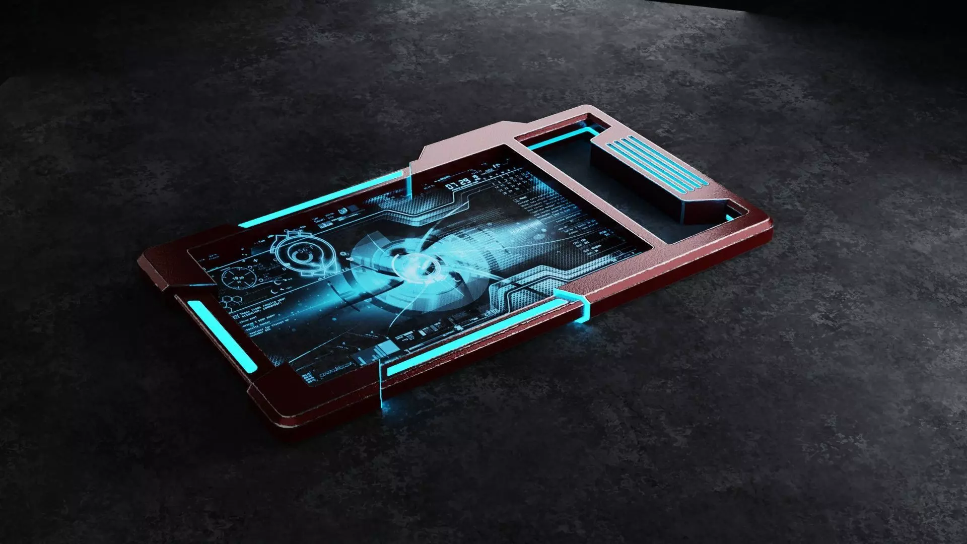 sci-fi tablet Low-poly 3D model_0