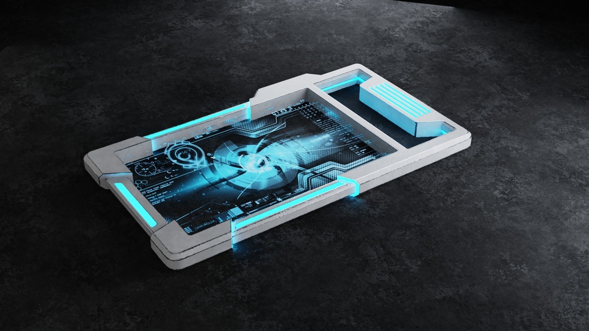 sci-fi tablet Low-poly 3D model_9