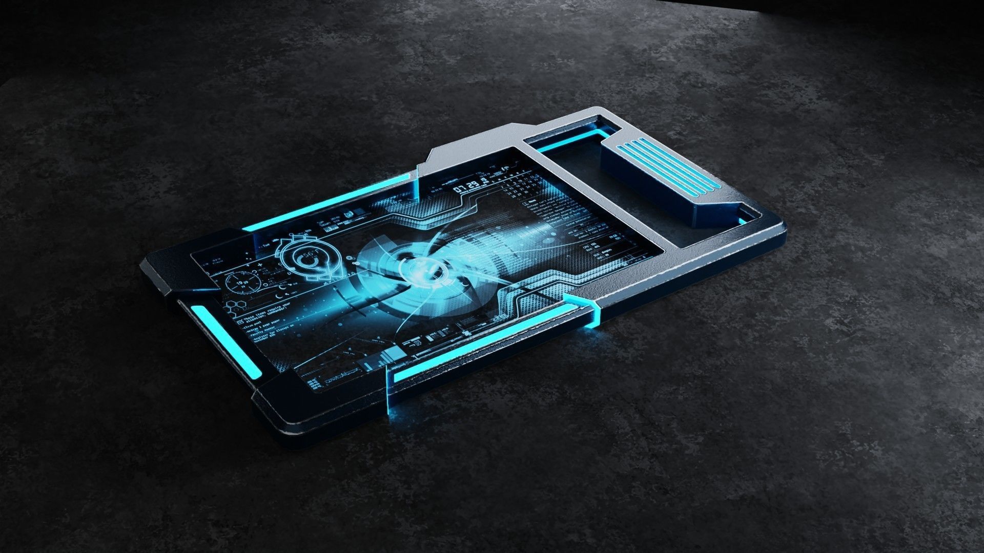 sci-fi tablet Low-poly 3D model_2