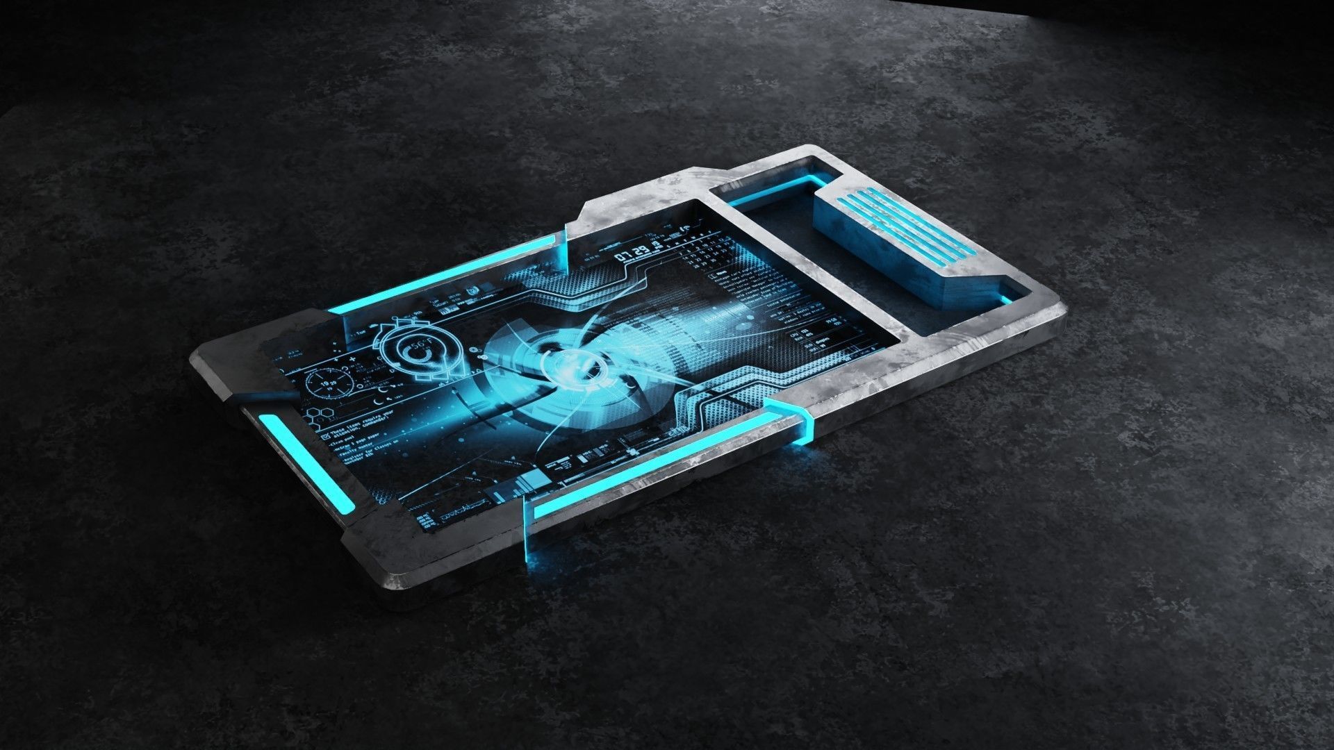 sci-fi tablet Low-poly 3D model_10