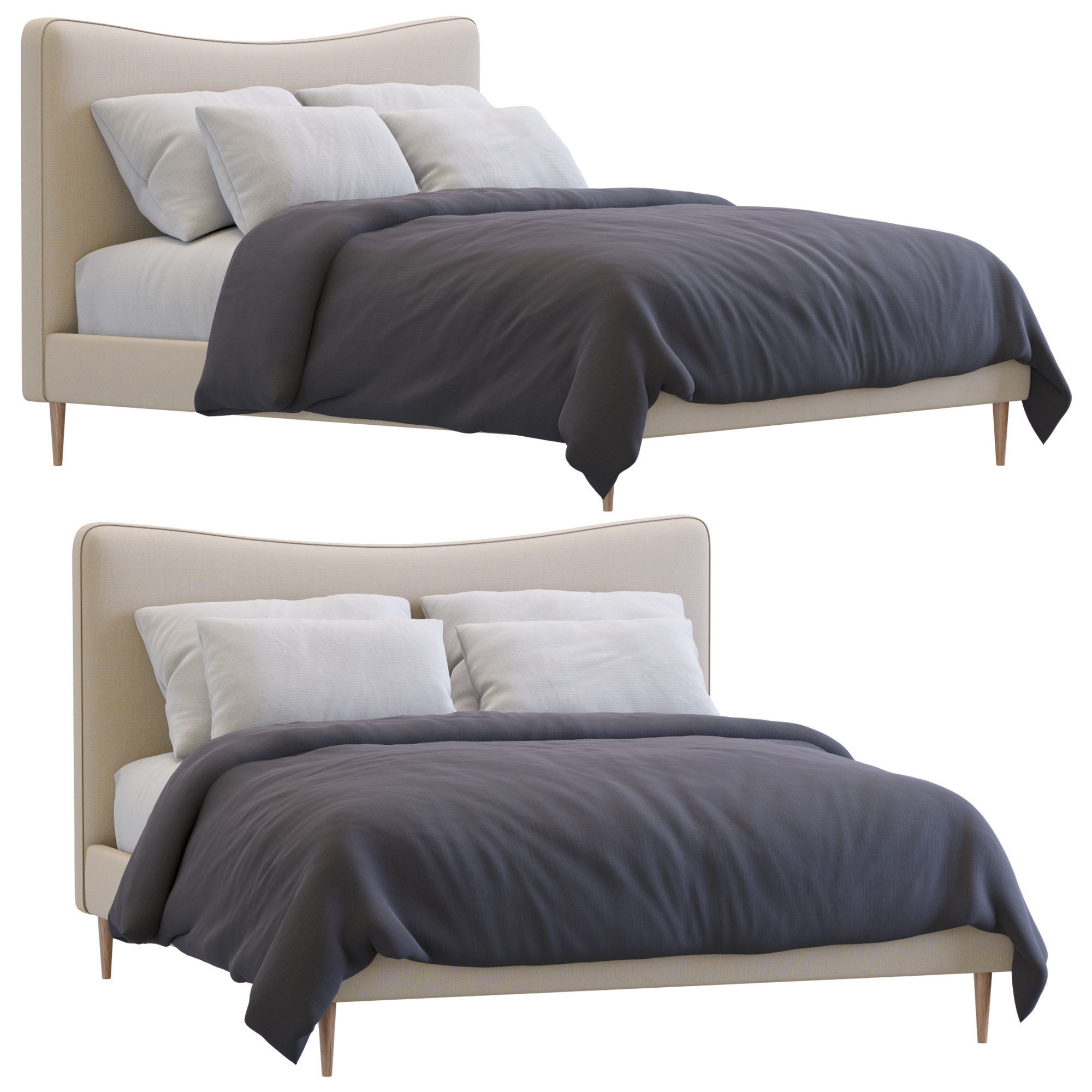 Myla Bed By West Elm 3D model_5