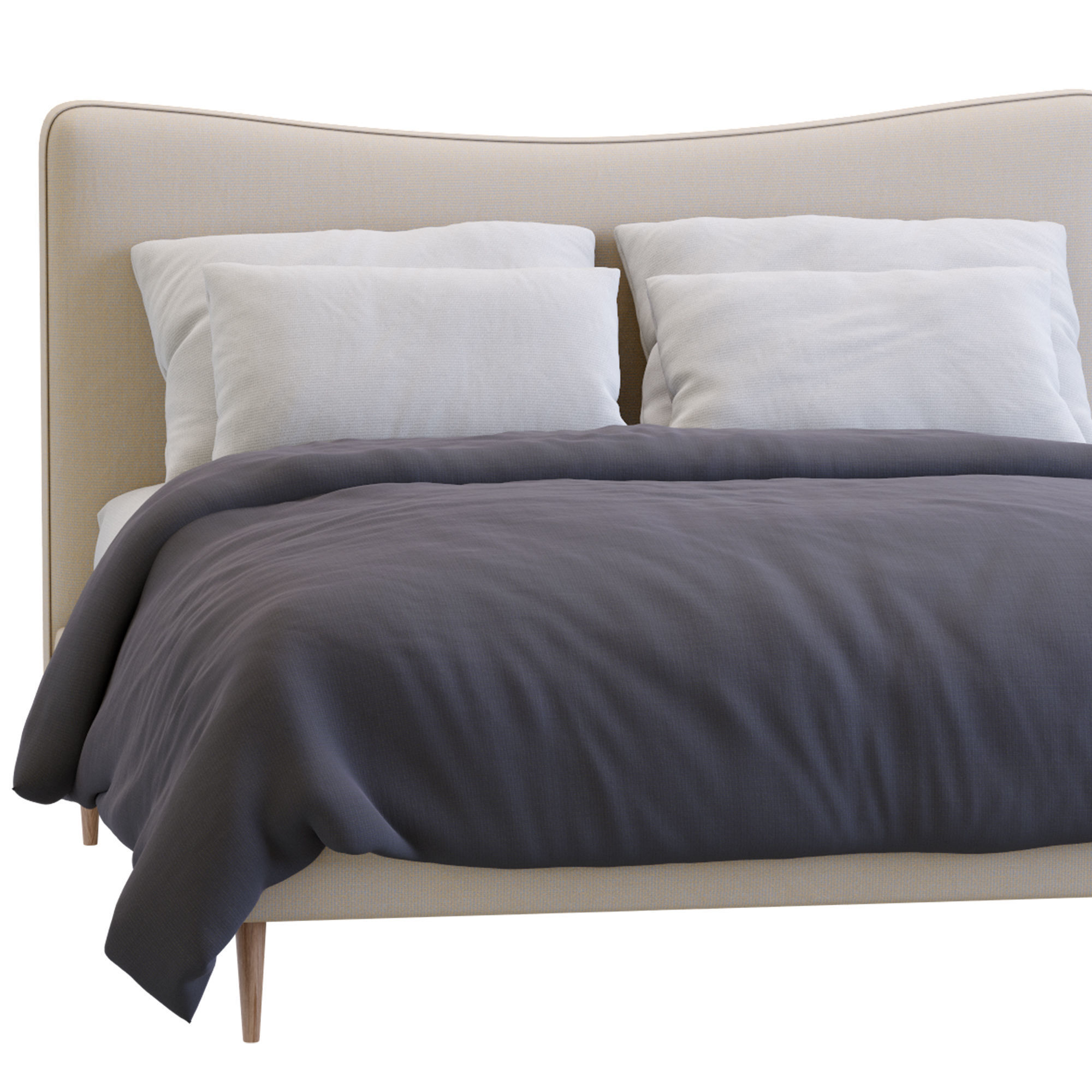 Myla Bed By West Elm 3D model_1