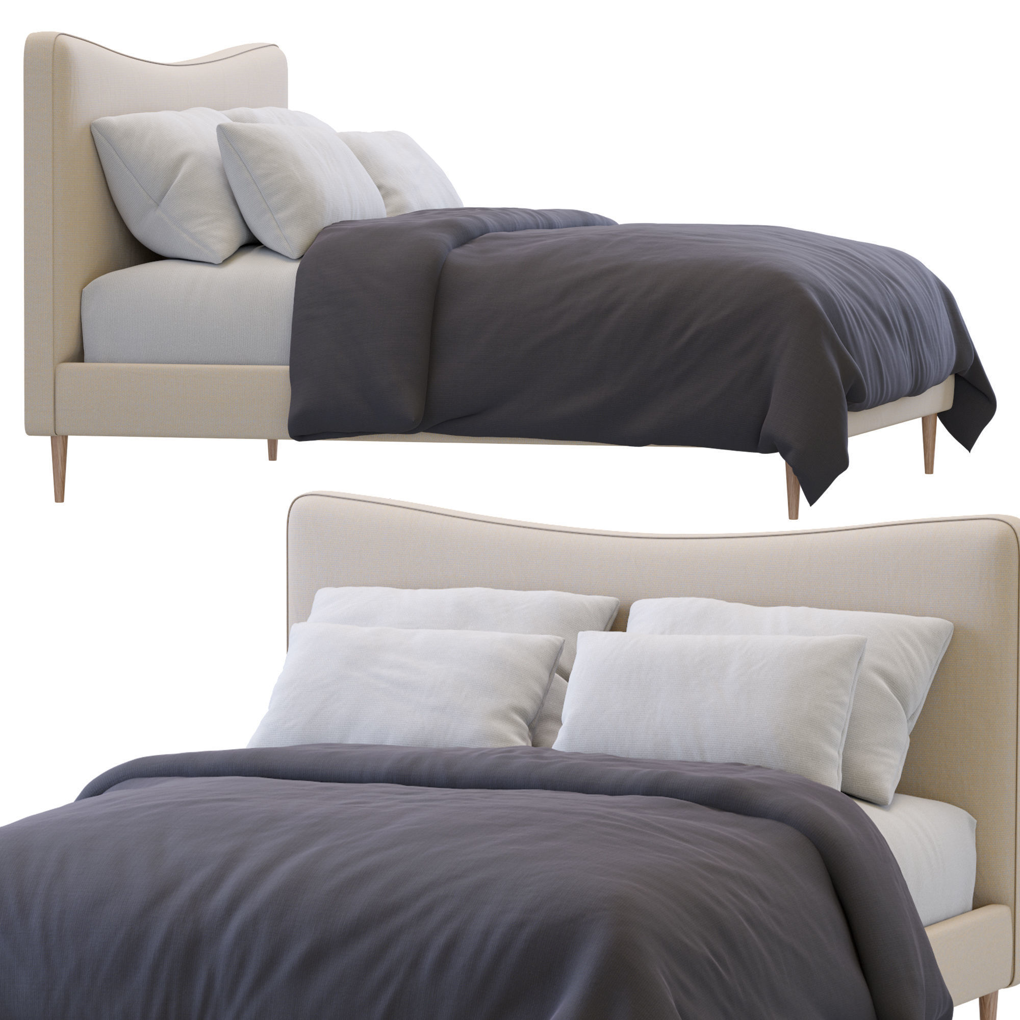 Myla Bed By West Elm 3D model_6