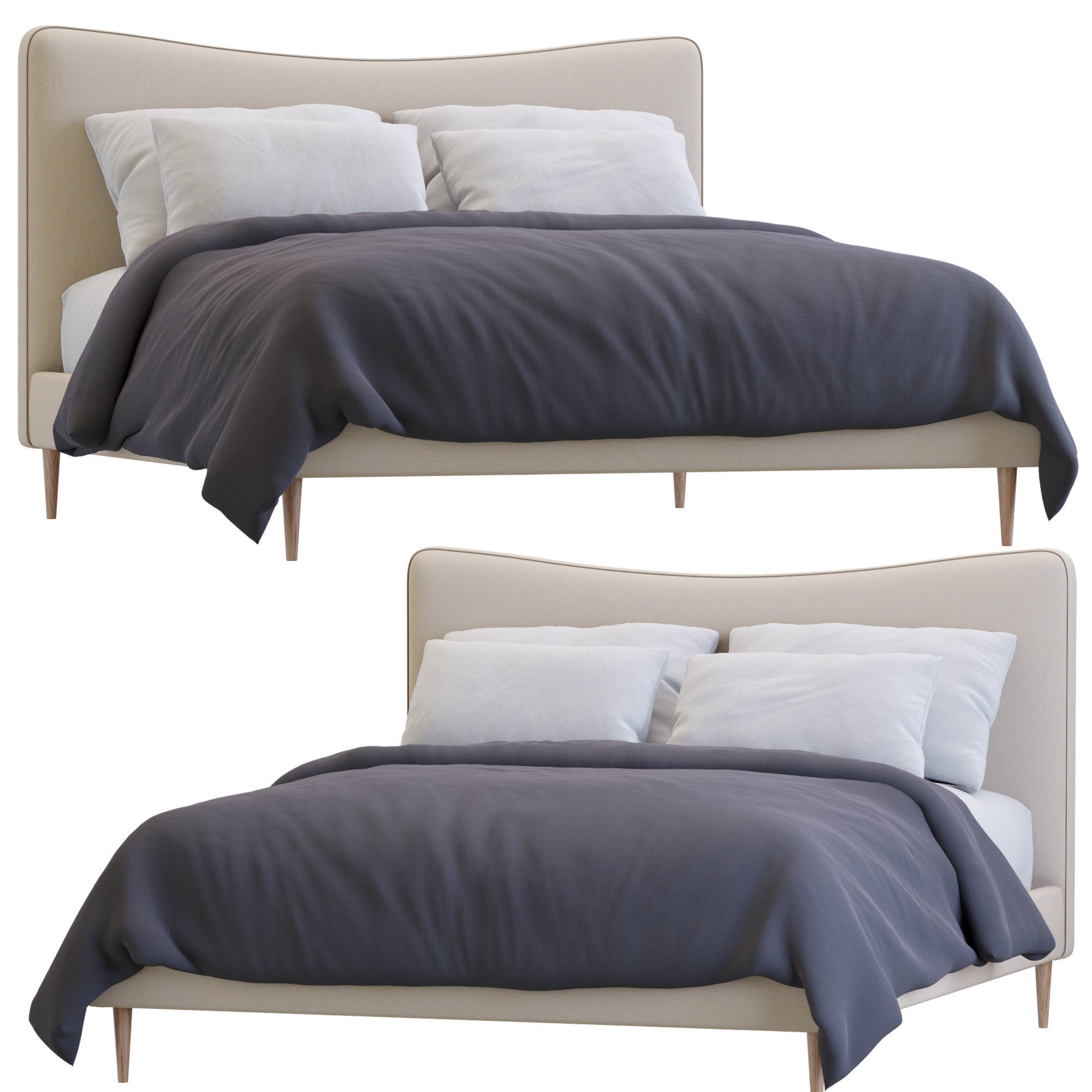 Myla Bed By West Elm 3D model_4