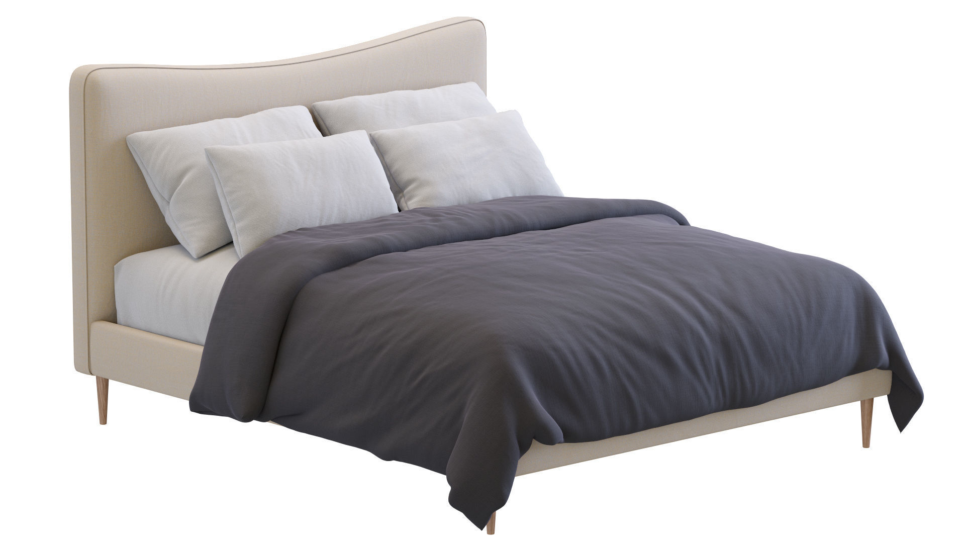 Myla Bed By West Elm 3D model_7