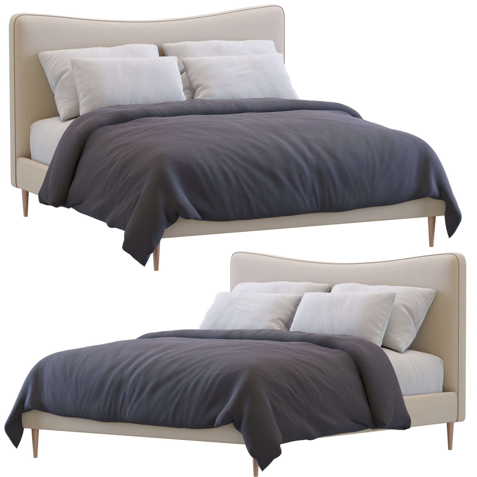 Myla Bed By West Elm 3D model_2