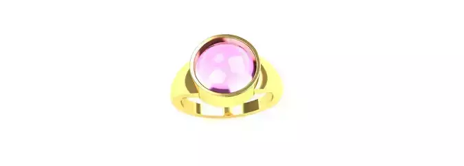 Bezel Set Cabochon Ring Luxury Gold Silver Jewelry