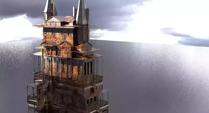 Burned Secret Mansion  3D model
