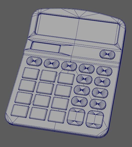 Desk Calculator Low-poly 3D model_6