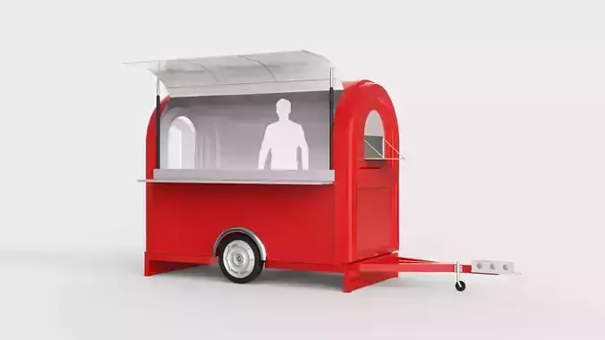 Camper Food Cart 3D model
