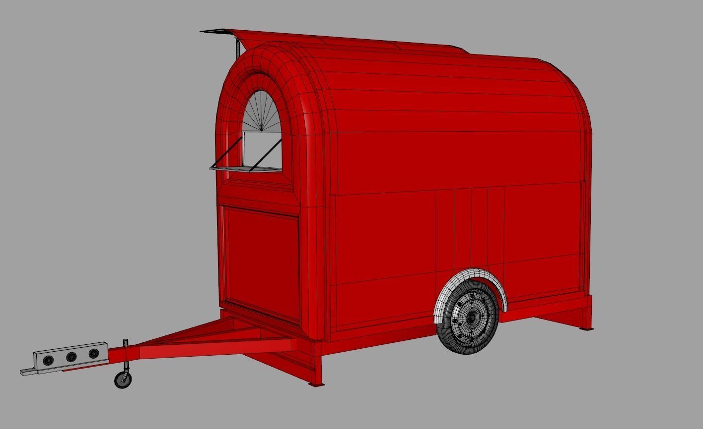 Camper Food Cart 3D model_22