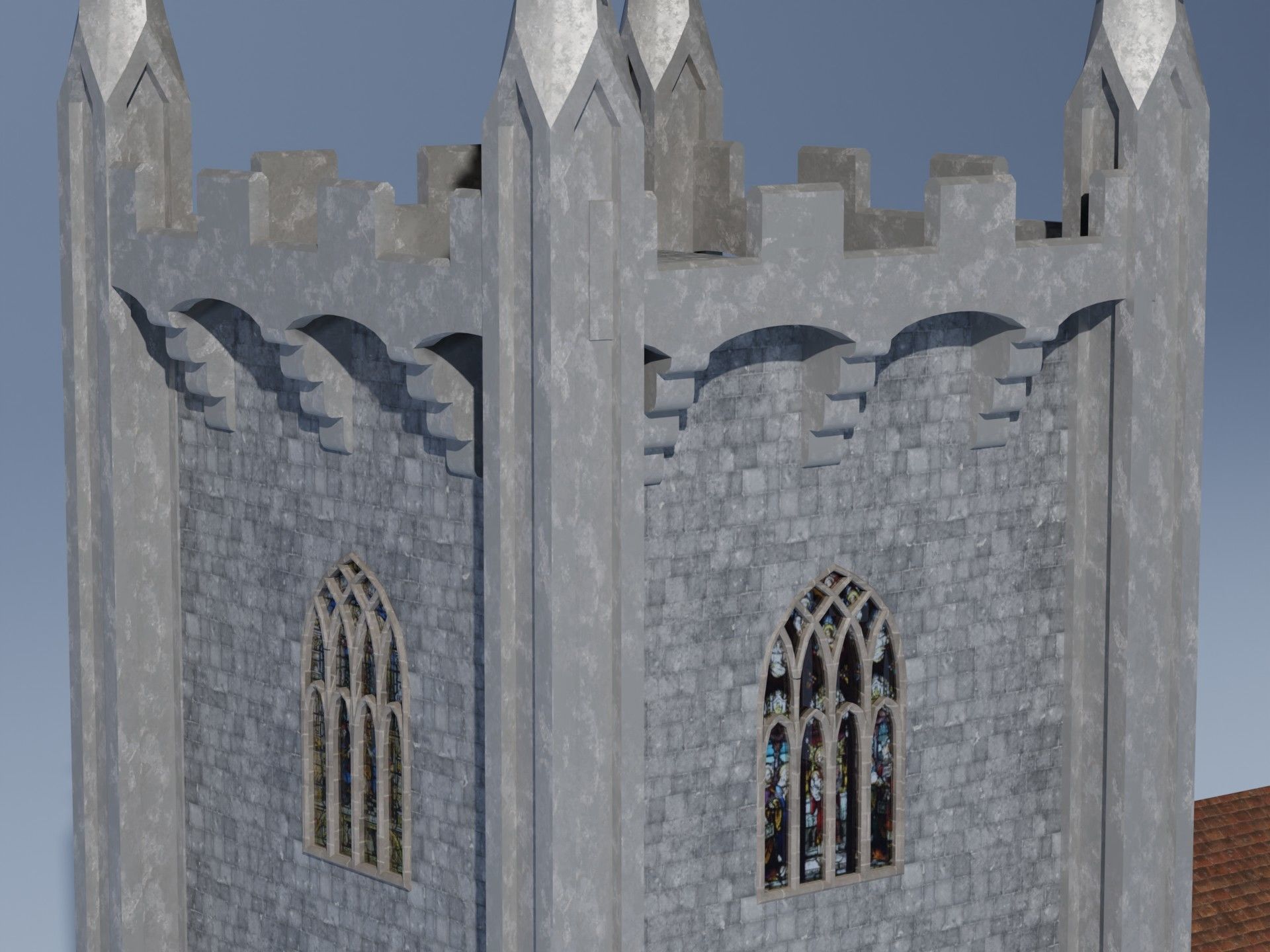 Gothic Church Low-poly 3D model_3