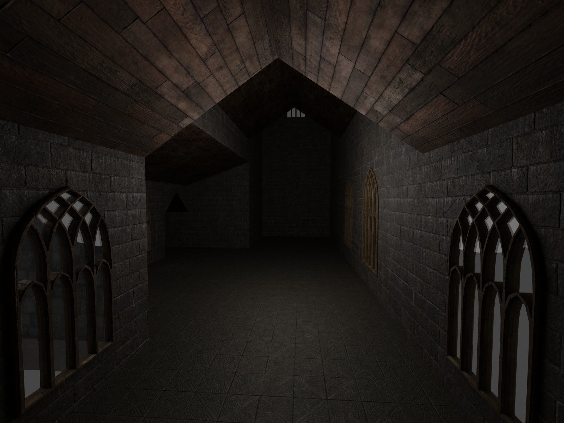 Gothic Church Low-poly 3D model_10