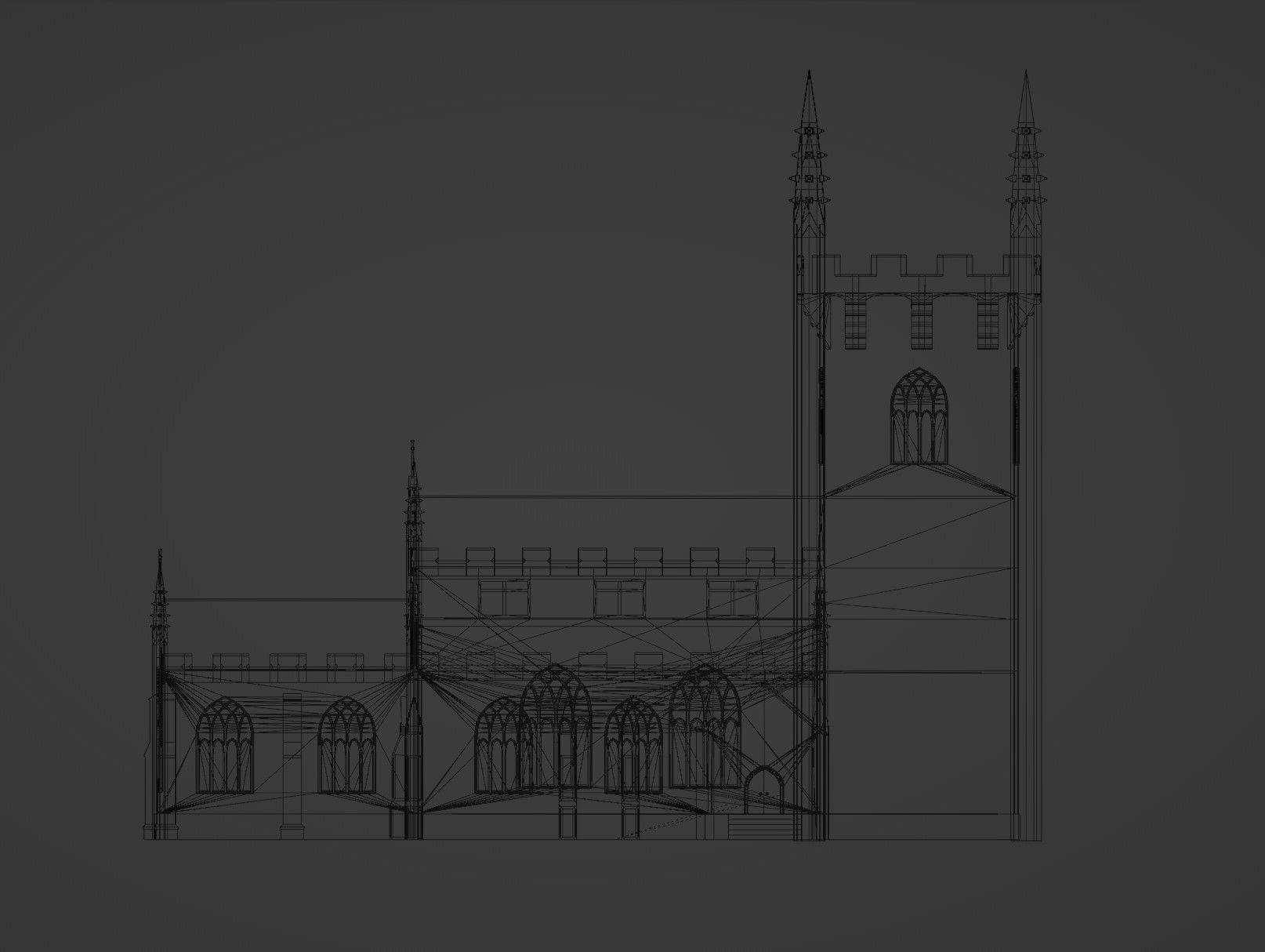 Gothic Church Low-poly 3D model_28
