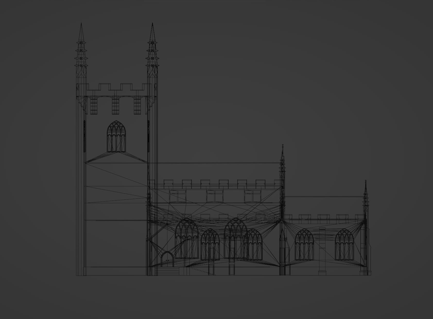 Gothic Church Low-poly 3D model_27
