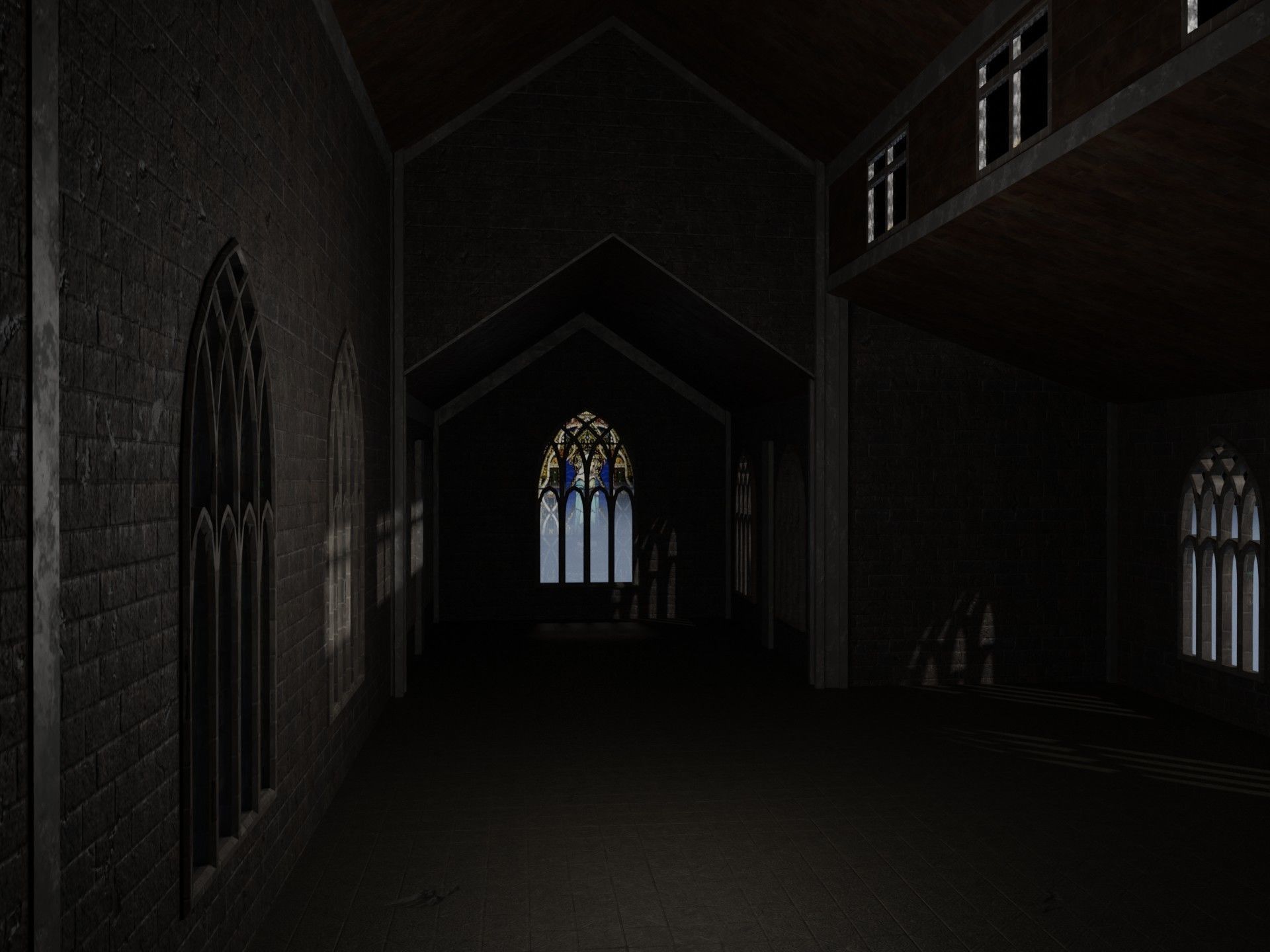 Gothic Church Low-poly 3D model_9
