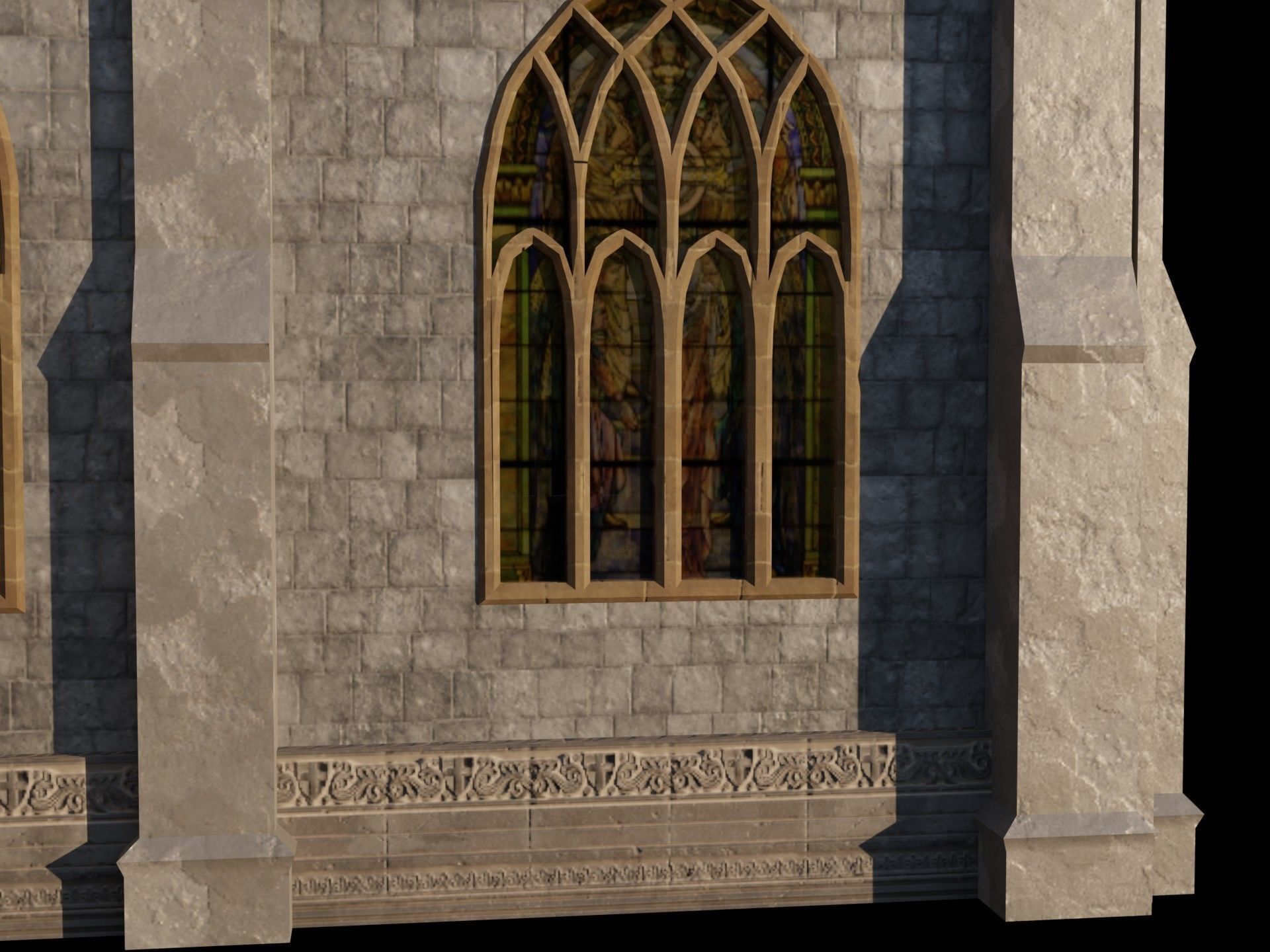 Gothic Church Low-poly 3D model_22