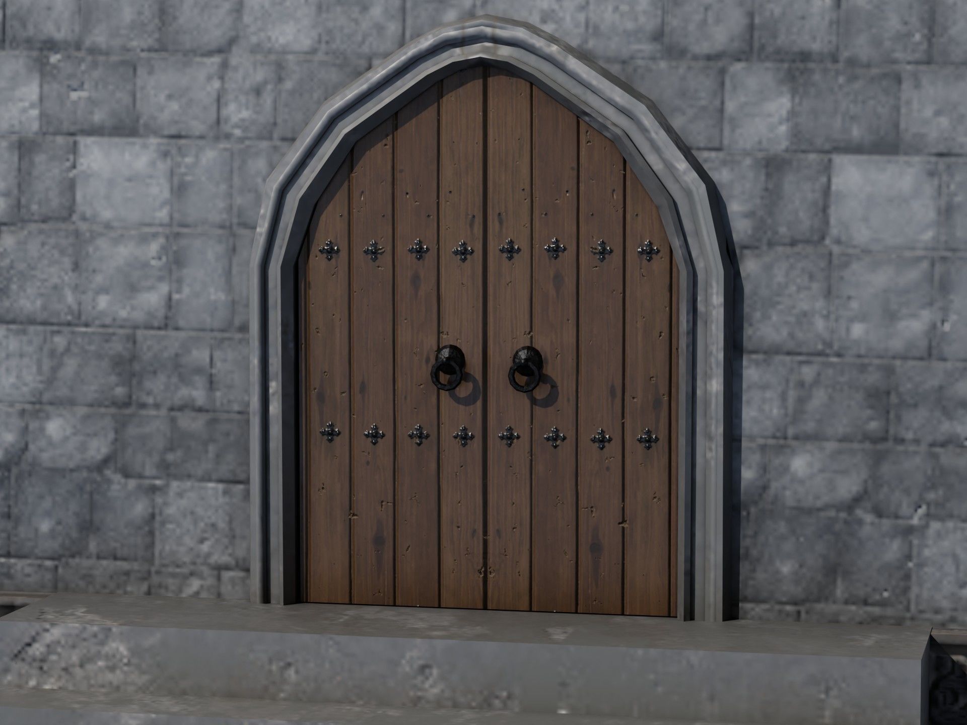 Gothic Church Low-poly 3D model_8