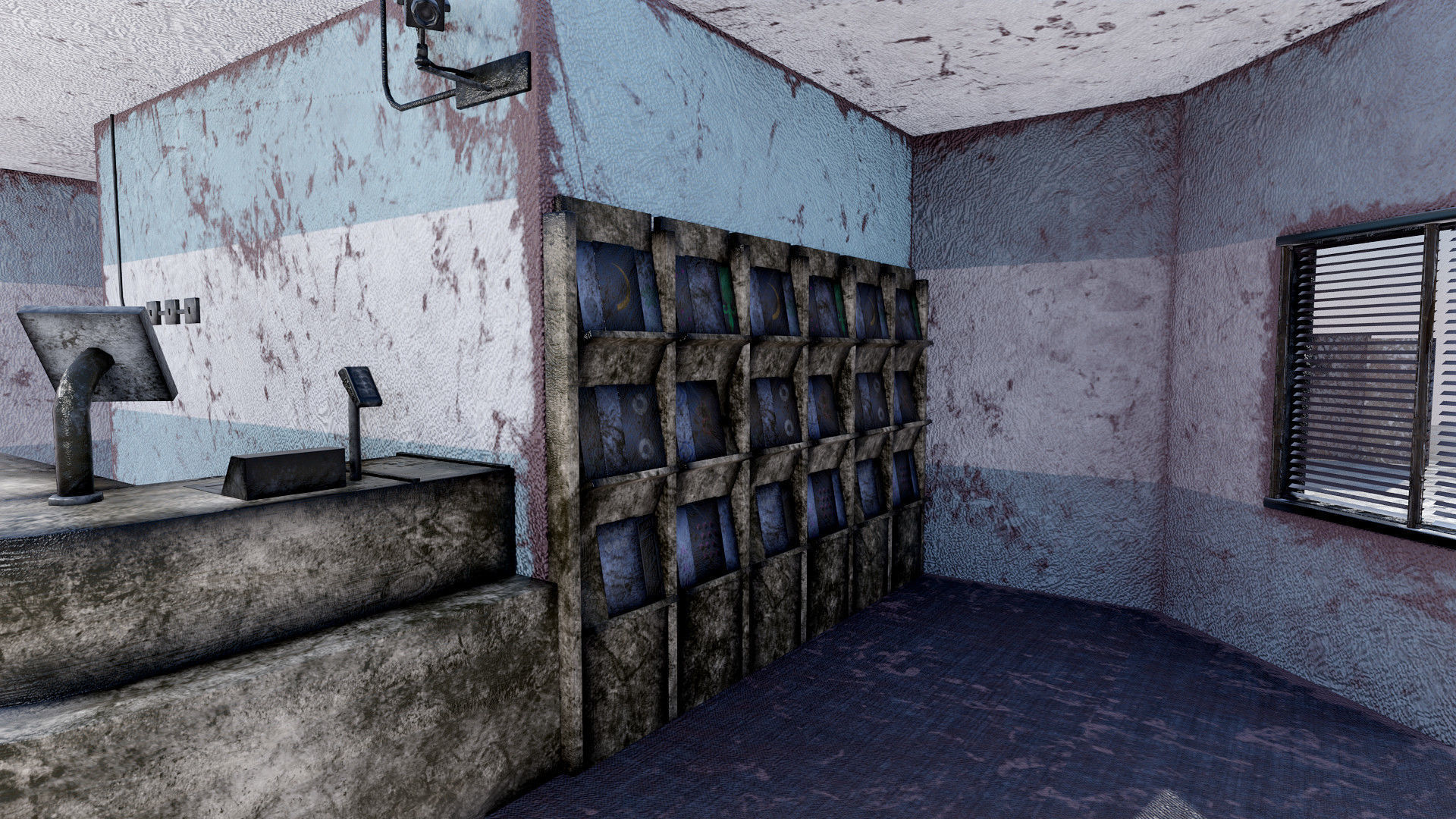 Abandoned Petrol Station Low-poly 3D model_12