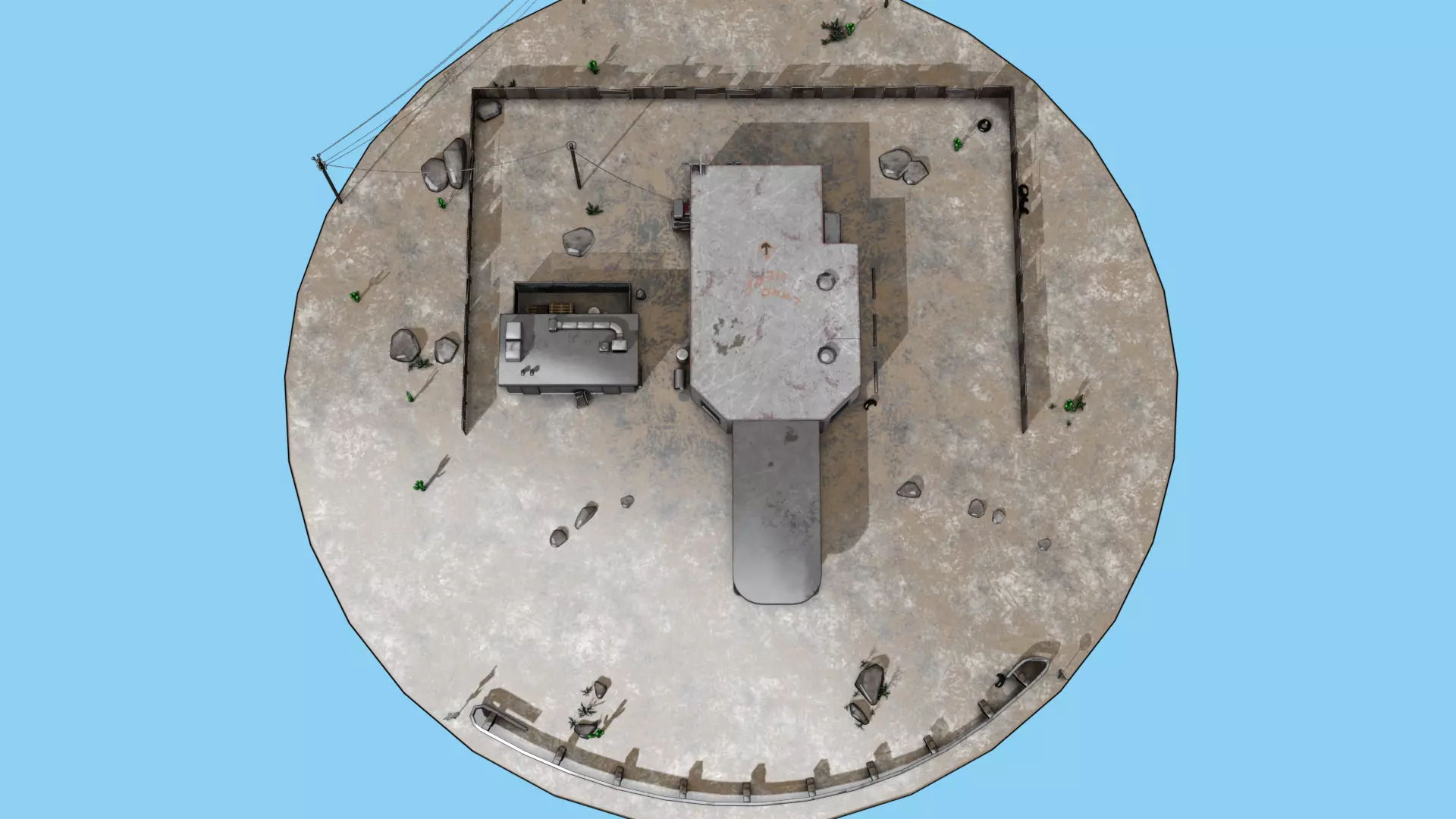 Abandoned Petrol Station Low-poly 3D model_23