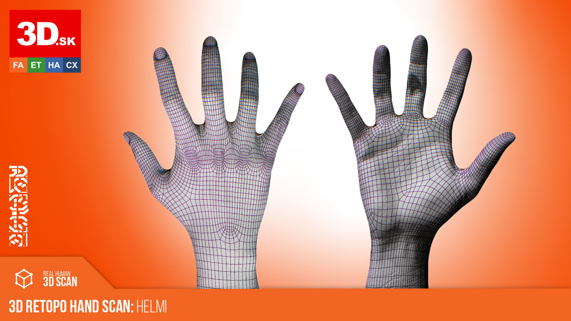 3D Retopologized Hand Scan Helmi 3D model_2