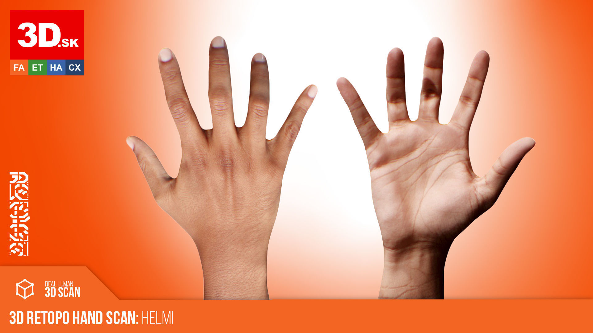 3D Retopologized Hand Scan Helmi 3D model_1