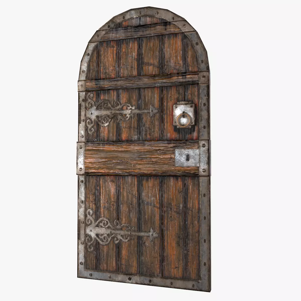 Medieval Castle Door - Dungeon Door - PBR 4k Low Poly Low-poly 3D model_0