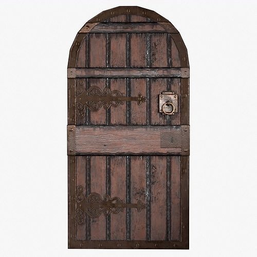 Medieval Castle Door 2 - Dungeon Door - PBR 4k Low Poly Low-poly 3D model