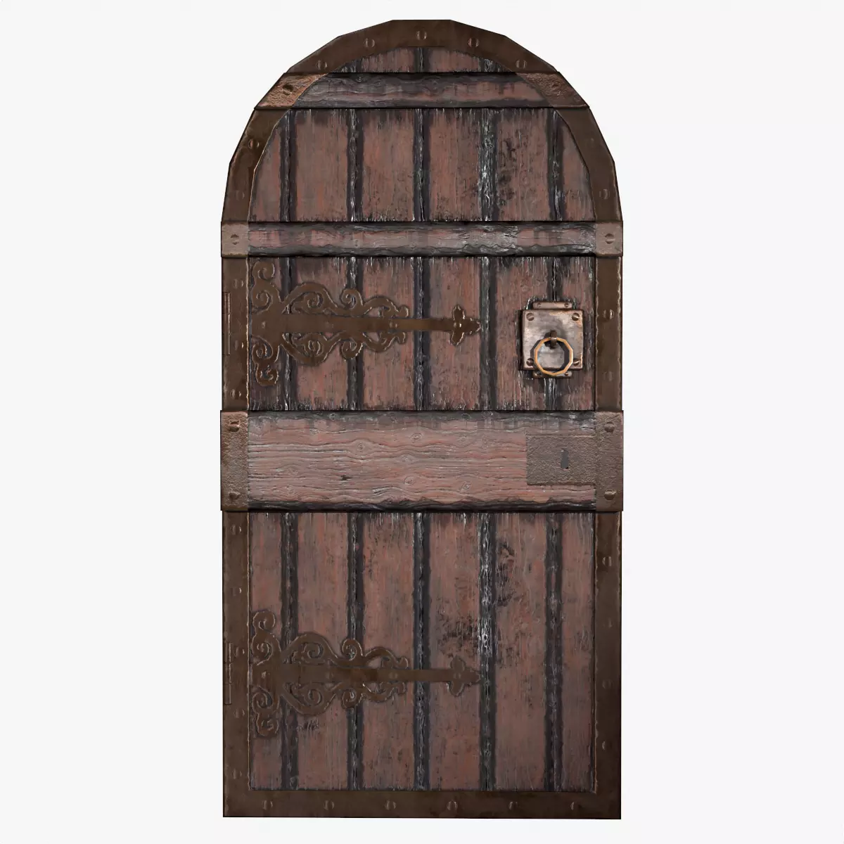 Medieval Castle Door 2 - Dungeon Door - PBR 4k Low Poly Low-poly 3D model_0