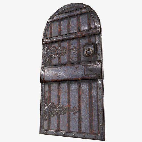 Medieval Castle Door 3 - Dungeon Door - PBR 4k Low Poly Low-poly 3D model