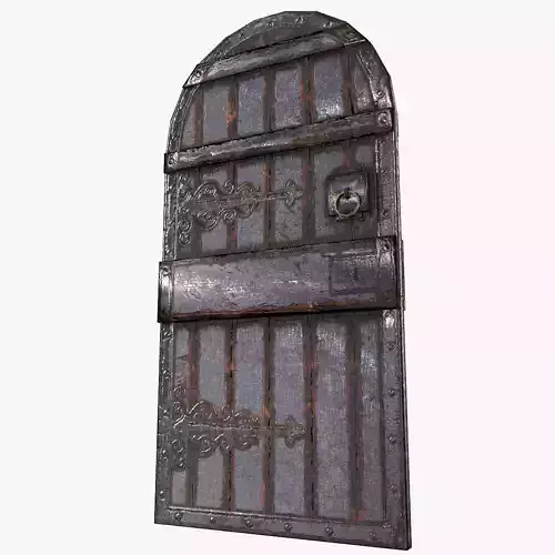 Medieval Castle Door 3 - Dungeon Door - PBR 4k Low Poly Low-poly 3D model
