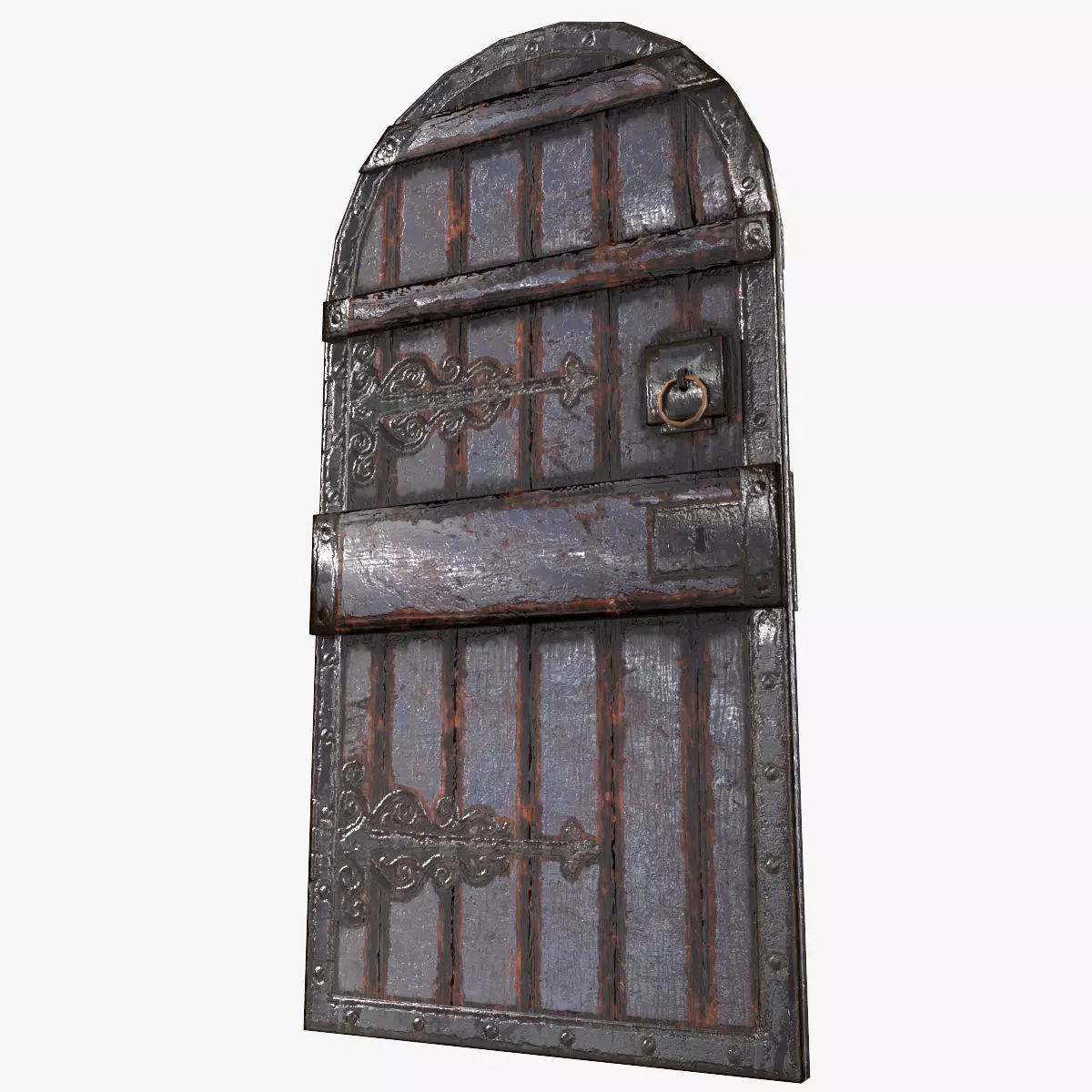 Medieval Castle Door 3 - Dungeon Door - PBR 4k Low Poly Low-poly 3D model_0