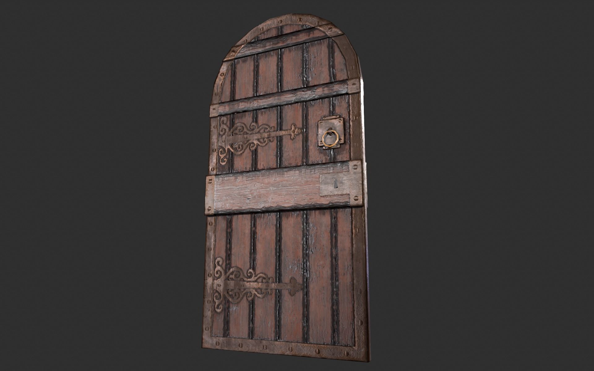 Medieval Castle Door PACK - Dungeon Door - PBR 4k Low Poly Low-poly 3D model_10