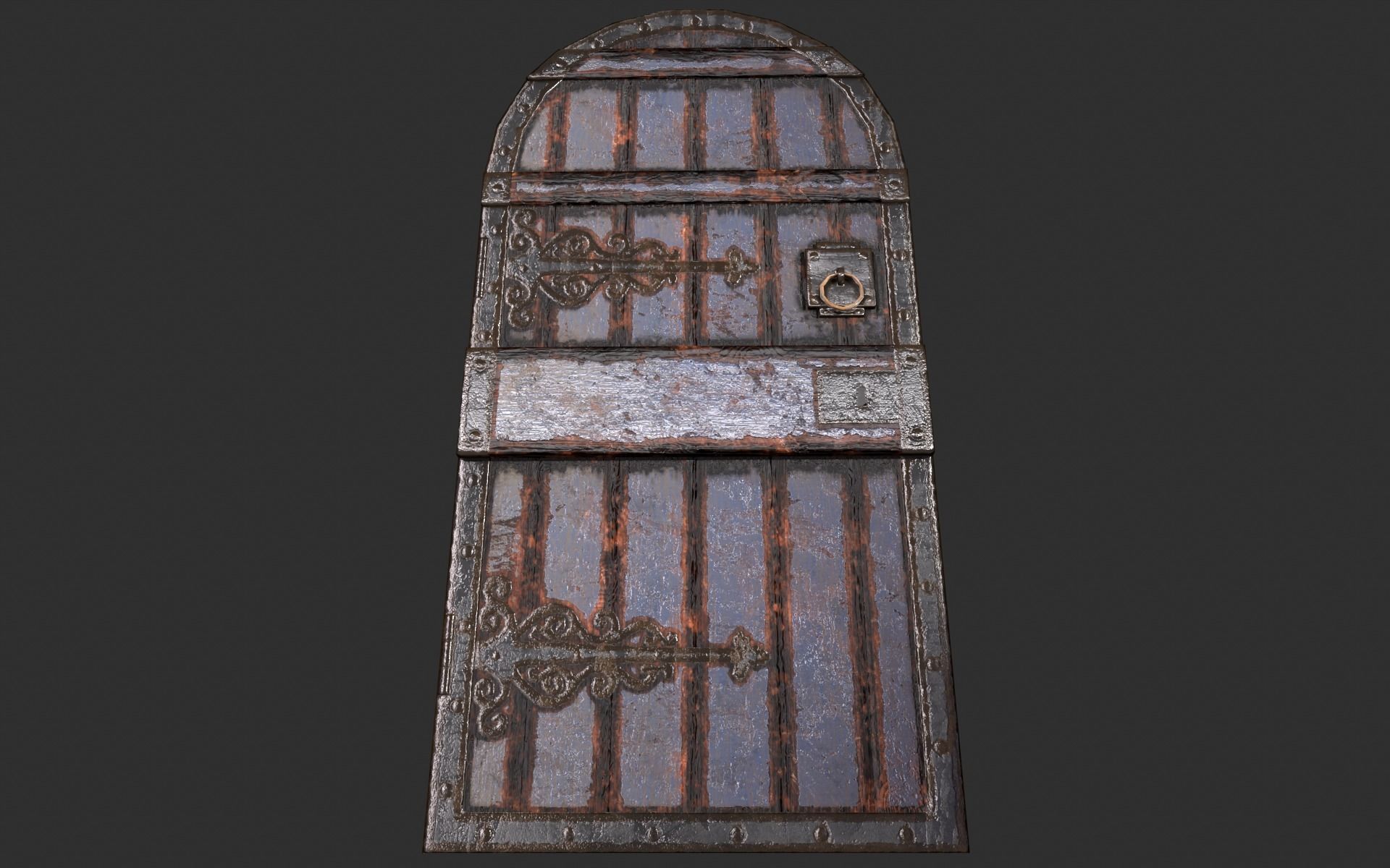 Medieval Castle Door PACK - Dungeon Door - PBR 4k Low Poly Low-poly 3D model_11