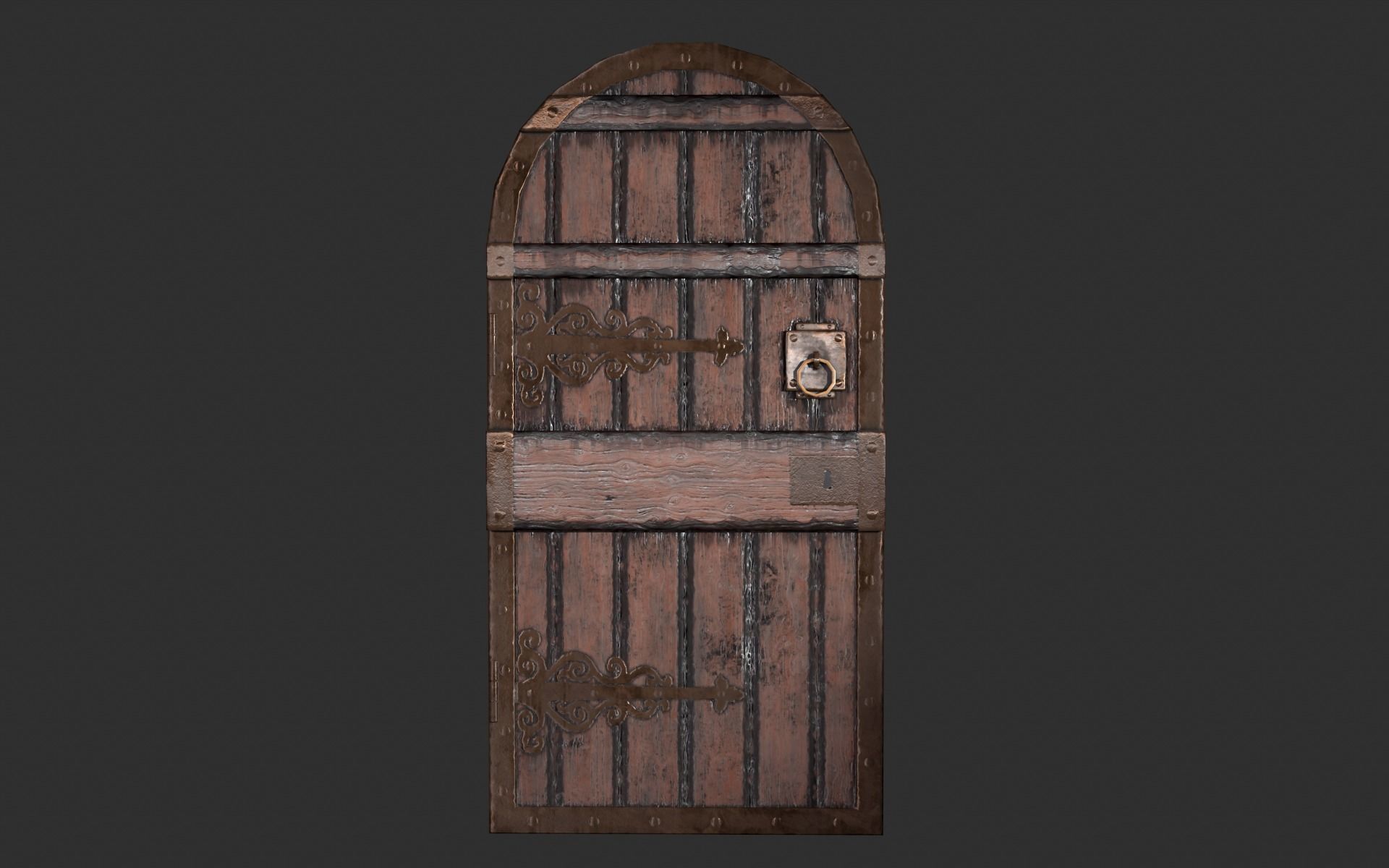Medieval Castle Door PACK - Dungeon Door - PBR 4k Low Poly Low-poly 3D model_6