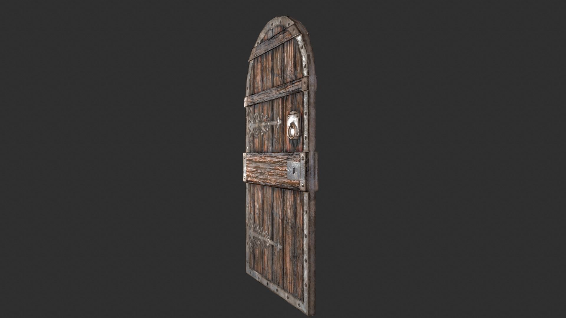 Medieval Castle Door PACK - Dungeon Door - PBR 4k Low Poly Low-poly 3D model_5